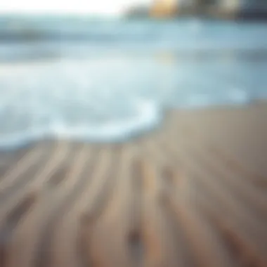 Tide Patterns on Beach Tide patterns illustrated on a sandy beach
