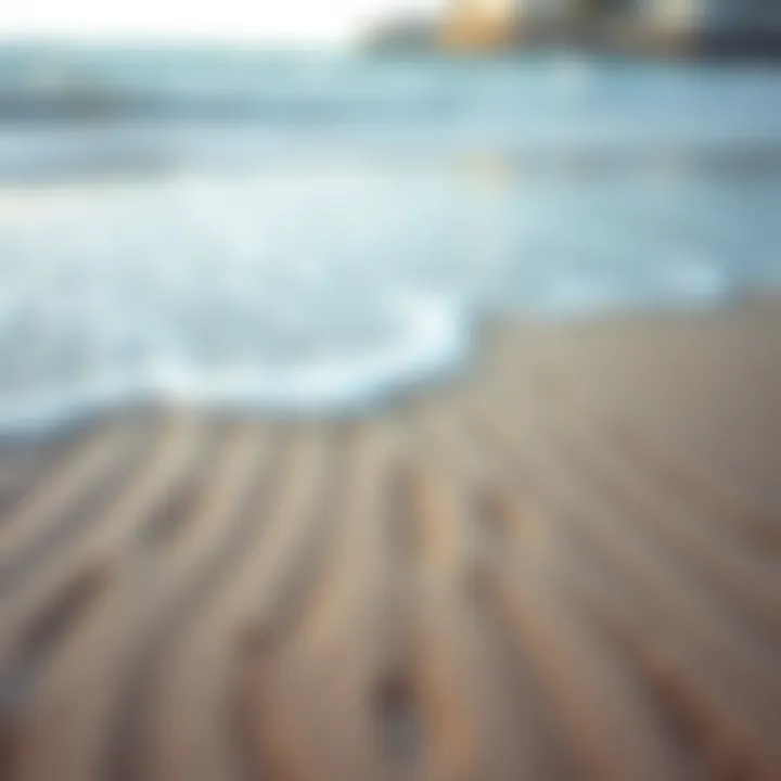 Tide Patterns on Beach Tide patterns illustrated on a sandy beach