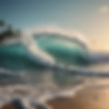 Beach Setting with Wave Technology A picturesque beach setting that highlights the blend of nature and artificial wave technology.