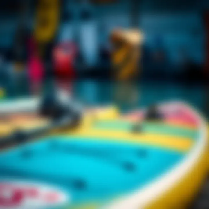 Essential paddleboarding gear displayed