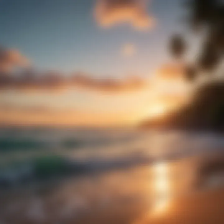 Sunset view of a serene North Shore beach