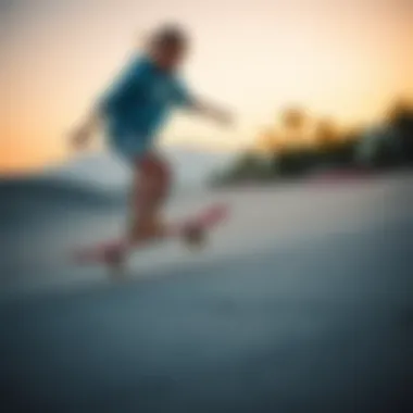 Beginner practicing balance on skateboard