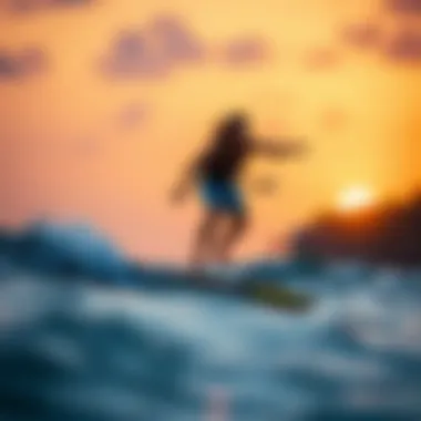 Sunset Ride on Electric Hydrofoil Rider enjoying an electric hydrofoil surfboard at sunset