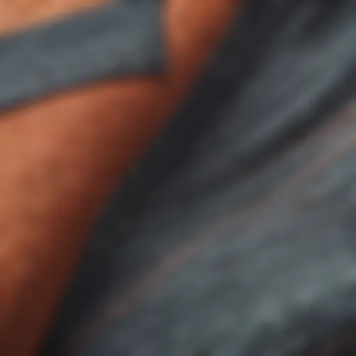 Close-up of fabric texture of lined board shorts