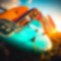 A vibrant surfboard collection showcasing Bic Sport designs and innovations