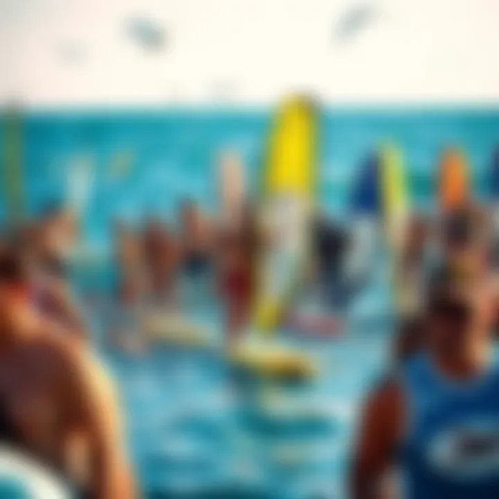 Community event featuring enthusiasts of SUP windsurfing