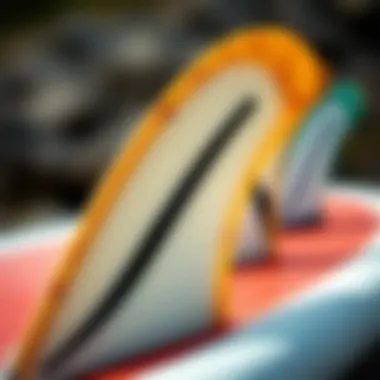 Detailed Look at Surf Fin Design Close-up of a surf fin's design