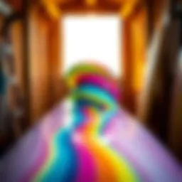 Vibrant colored surf wax displayed on a surfboard