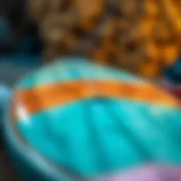 Detailed view of surfboard SB6141 showcasing its unique design elements