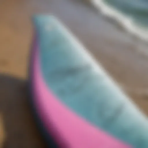 Detailed close-up of a boogie board fin design showcasing technology and craftsmanship.