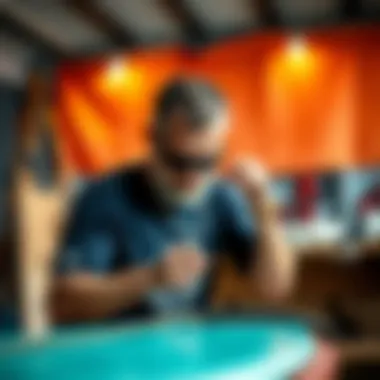 Applying Repair Resin Effectively Expert applying repair resin to a paddle board