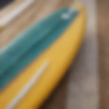 Understanding Surfboard Materials Close-up of surfboard materials showcasing foam and epoxy