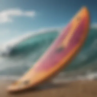 A modern surfboard with advanced technology features