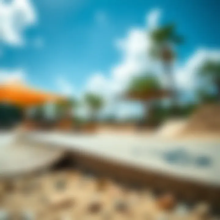 Sustainable Skate Park Materials Close-up of sustainable materials used in skate park construction.