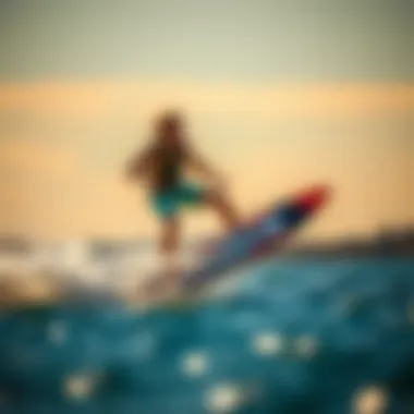 Wakesurfing with the Connelly Ono Board A rider skillfully maneuvering the Connelly Ono wakesurf board on the water.