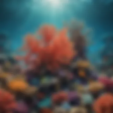 A stunning view of coral reefs teeming with colorful marine life.