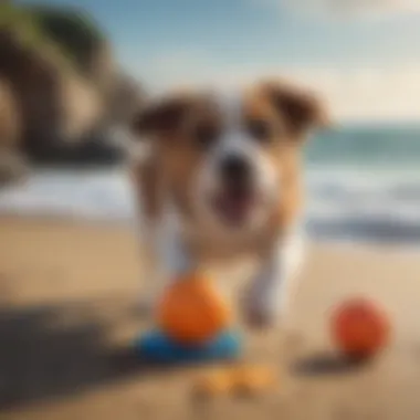 A dog engaging with a distraction toy