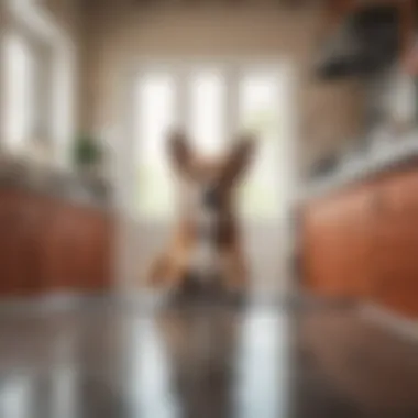 A dog observing the kitchen counter