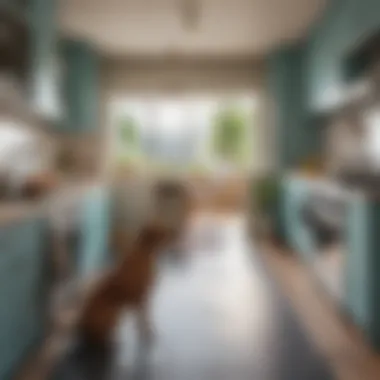 Modified kitchen space to deter dogs