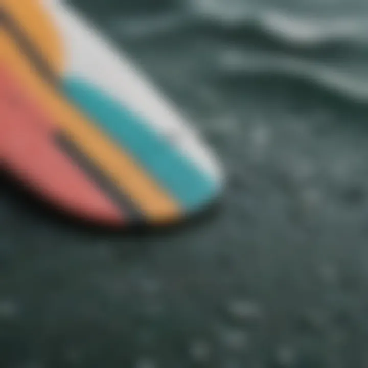 Close-up of modern surfboard materials highlighting durability and flexibility