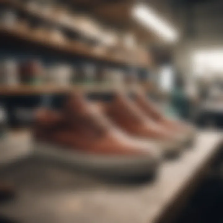 A factory setting showcasing the craftsmanship behind skate shoes