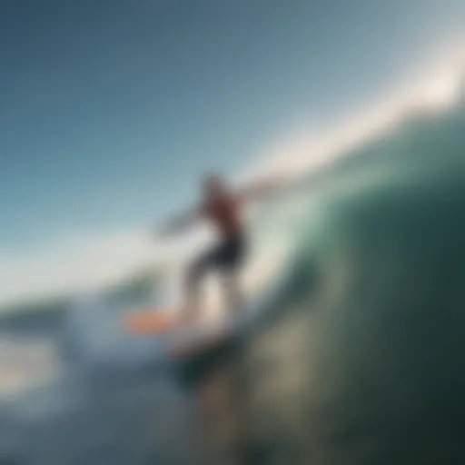 Surfer catching a wave at Cocoa Beach