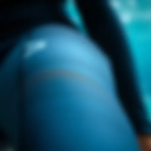 Wetsuit Material: Flexibility and Texture Close-up view of wetsuit material showcasing flexibility and texture for maximum comfort