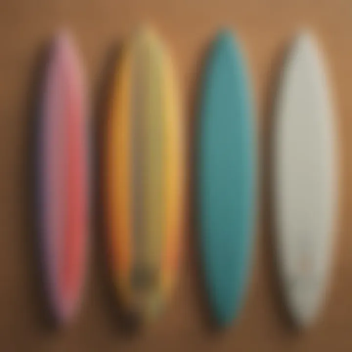 Comparison of different surfboard materials with varying durometer ratings