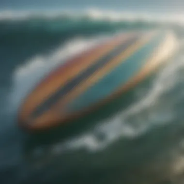 Close-up of a high-performance surfboard designed for edge surf