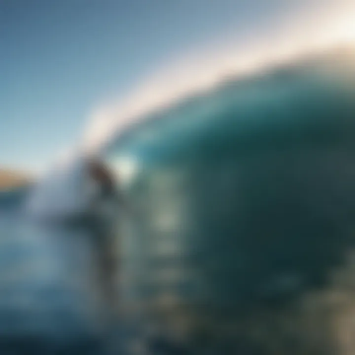 A panoramic view of a surf break ideal for edge surfing