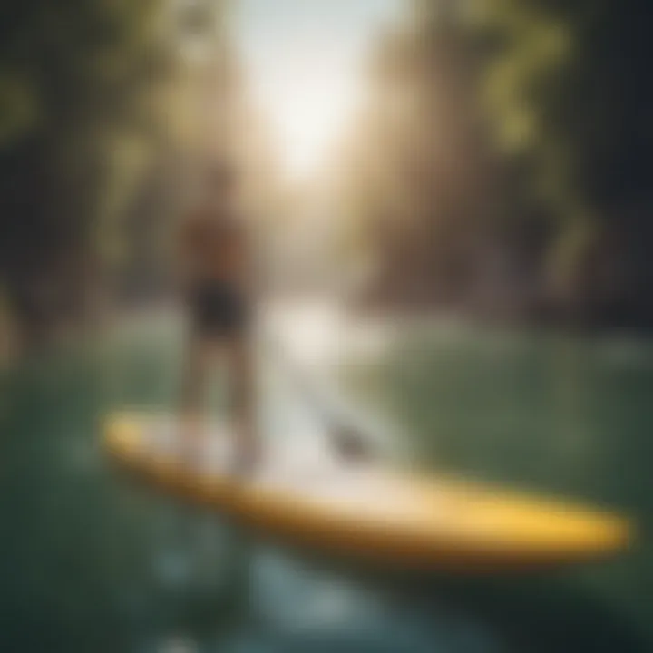 A group of eSUP enthusiasts enjoying a summer day on the water