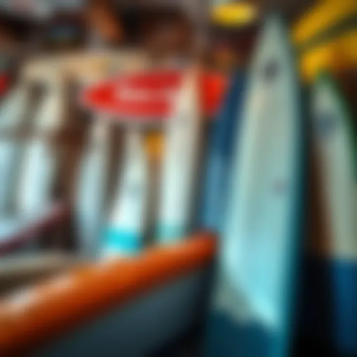 A collection of vintage surfboards representing the evolution of surf culture