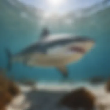 Bull Shark in Its Natural Coastal Environment Bull shark swimming in a coastal habitat
