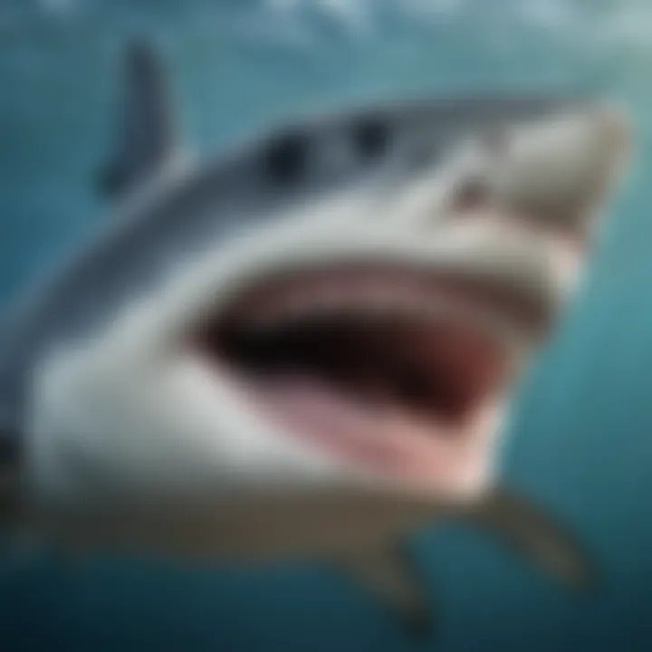 Close-up of a bull shark's unique features