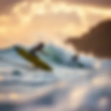 Surfing Thrills at Ke Iki Beach Surfers riding the waves, showcasing the thrill and excitement of water sports at Ke Iki Beach.