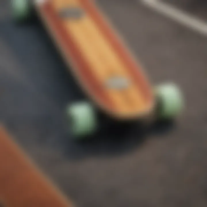 Close-up of materials used in longboard dancer decks