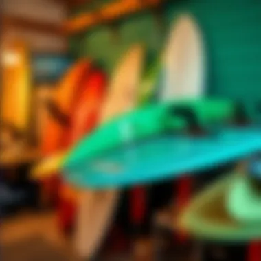 Different types of longboard surf racks displayed