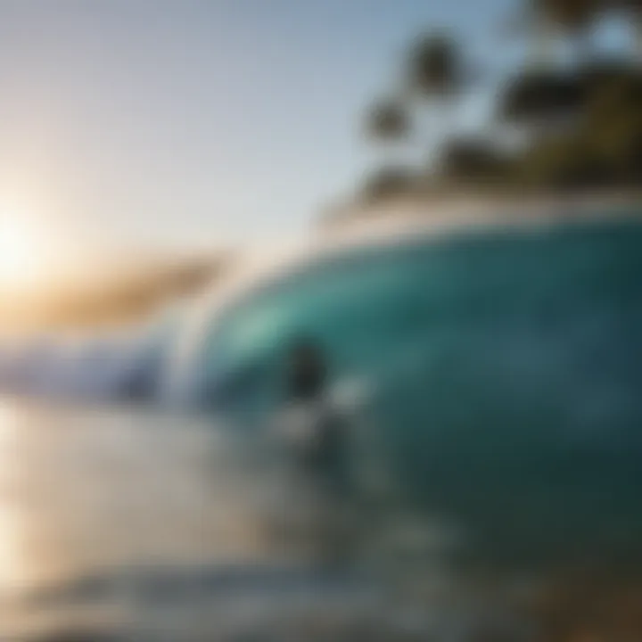 Waves crashing on a pristine Maui beach during a surf lesson