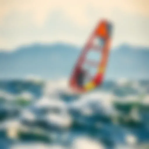 Mastering the North Winds Windsurfer navigating powerful north winds