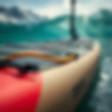 Innovative Materials for Paddle Board Durability Close-up of the construction materials of an inflatable paddle board