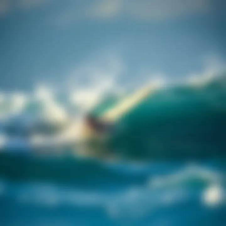 An Odysea foam surfboard in action on the waves, demonstrating its performance characteristics during a surf session.