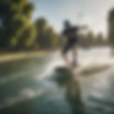 A group of wakeboarders enjoying a vibrant session at the park