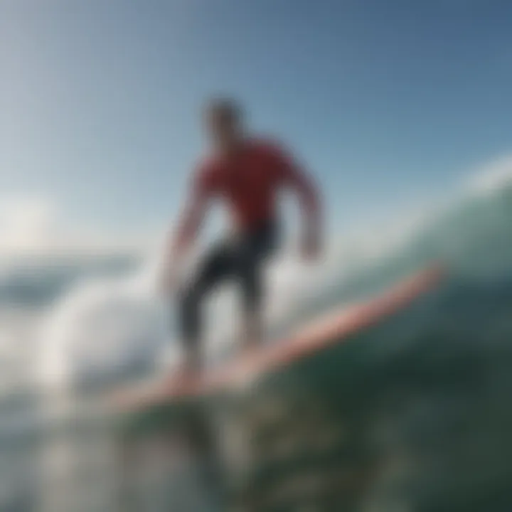 Surfers enjoying waves with branded gear