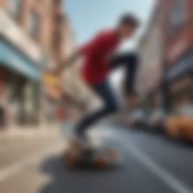 Urban Transformation Through Skateboard Art A dynamic urban space transformed by skateboard art and culture