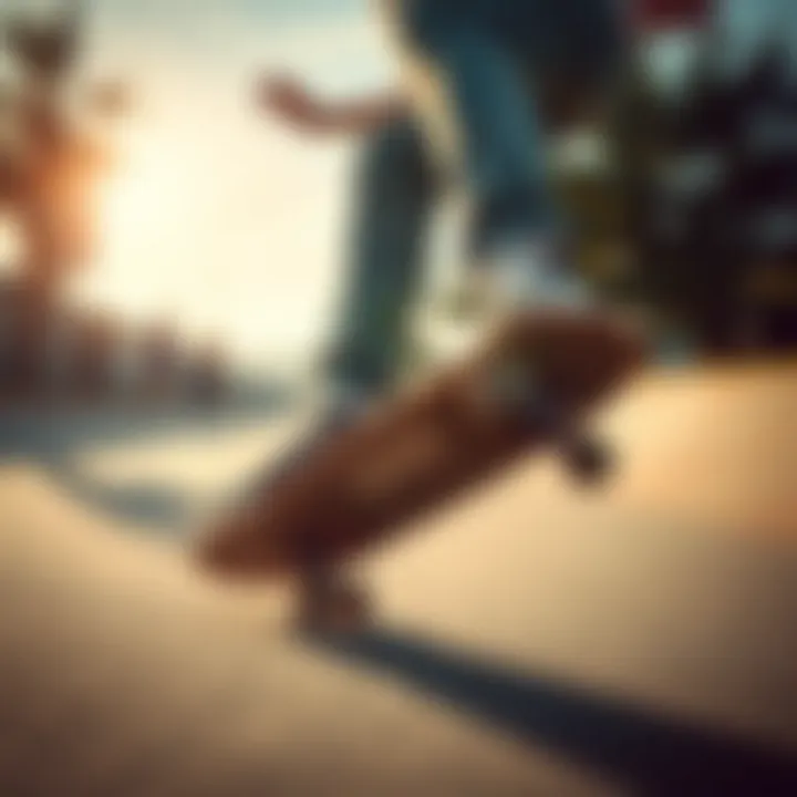 Skateboarder performing a trick while wearing Vans shoes