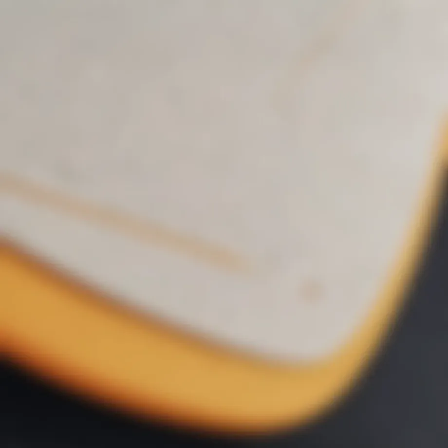 A close-up view of the soft top material of a surfboard