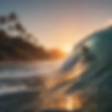 Surfers riding the waves at Sunset Beach