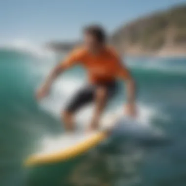 Instructor Demonstrating Techniques Surf school instructor demonstrating techniques