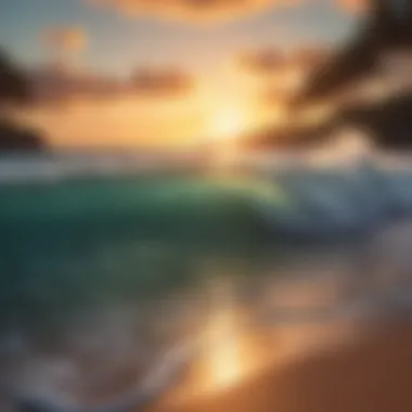 Breathtaking Sunset View of a Caribbean Surf Beach A breathtaking view of a Caribbean surf beach at sunset
