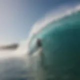 Surfer catching a wave at a picturesque beach in Oaxaca